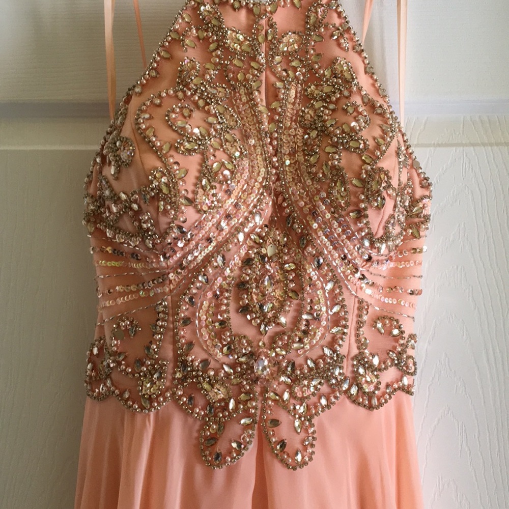 Light Pink/Peach Formal Gown Open Back